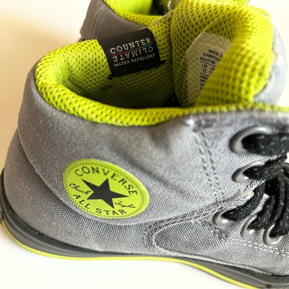 Converse‎ All Star Chuck Taylor Unisex Size 12 Gray Lime Green Shoes